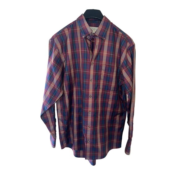 Cabela's Shirt Medium Tall Long Sleeve Button Down Plaid Outfitter Series Pocket - Picture 1 of 3